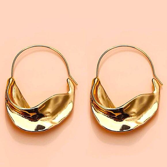 Geometric Gold Irregular Drop Dangle Earrings